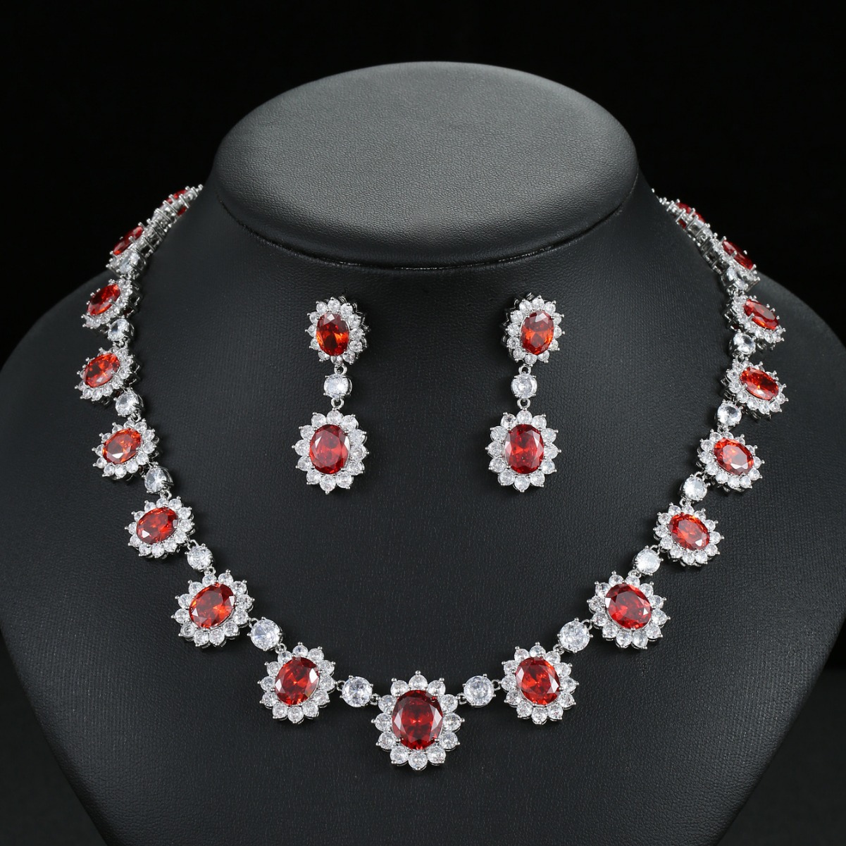 Weina Luxury Zircon Necklace Earrings suit Bridal Wedding Dress Toasting Dress Accessories Gift Women