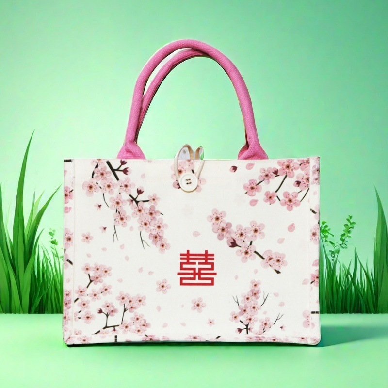 Practical Gift Tote Bag for Going Out to Meet the Good News. My Family Has a Linen Bag for Wedding Bridesmaids. Gift Bag with Buttons