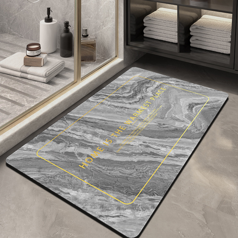 Picture of Diatom mud bathroom absorbent quick-drying marbling floor mat household bathroom wash basin non-slip floor mat