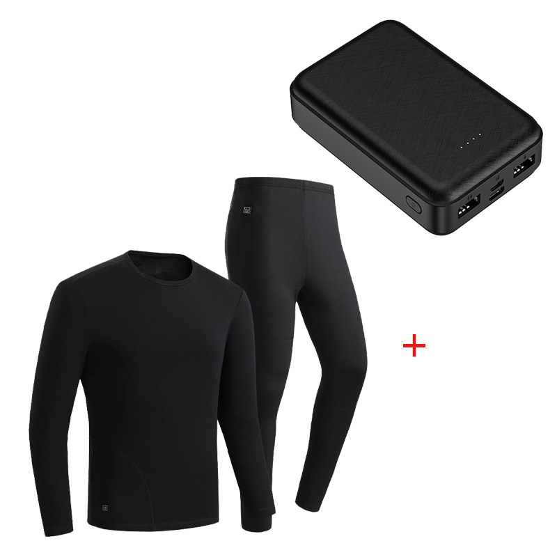 Picture of Cotton fleece-lined USB Men's Thermal Underwear suit Winter 11 Zone Cold-proof Couple Smart Charging Heating Underwear