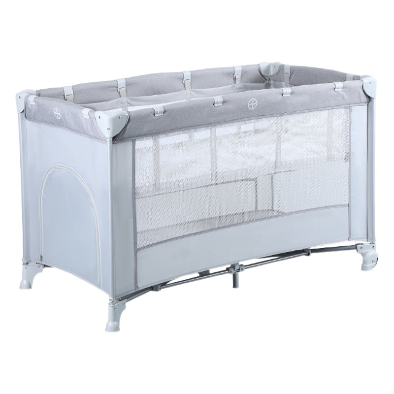 Cross-border foldable crib multifunctional portable baby game bed double-layer mobile children's bed manufacturers wholesale