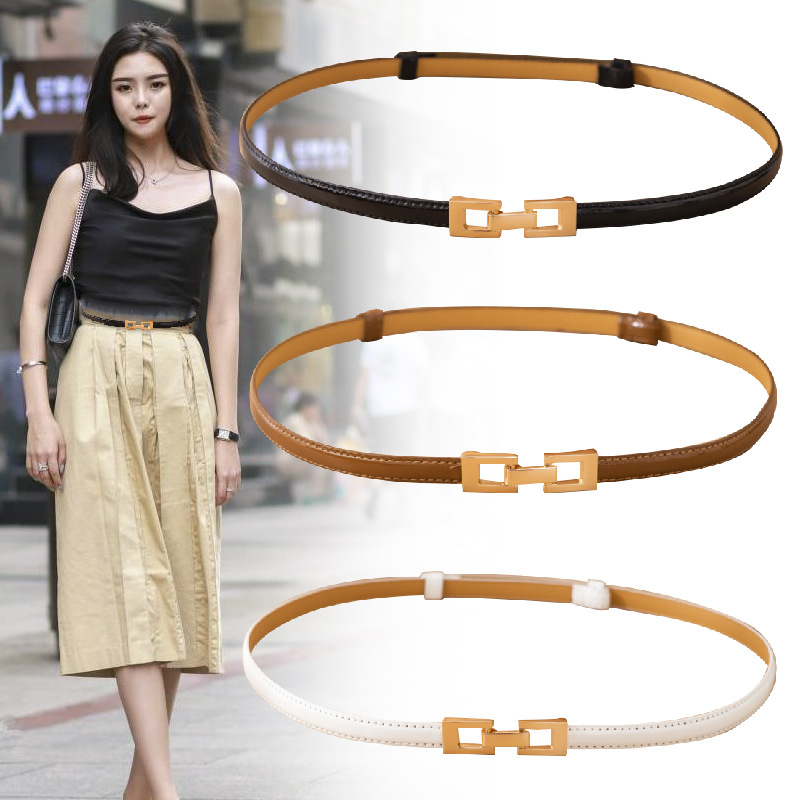 Fashion Buckle Belt Women's Buckle Accessories Decorative Coat Sweater Shirt Dress Thin All-match Belt Trouser Belt