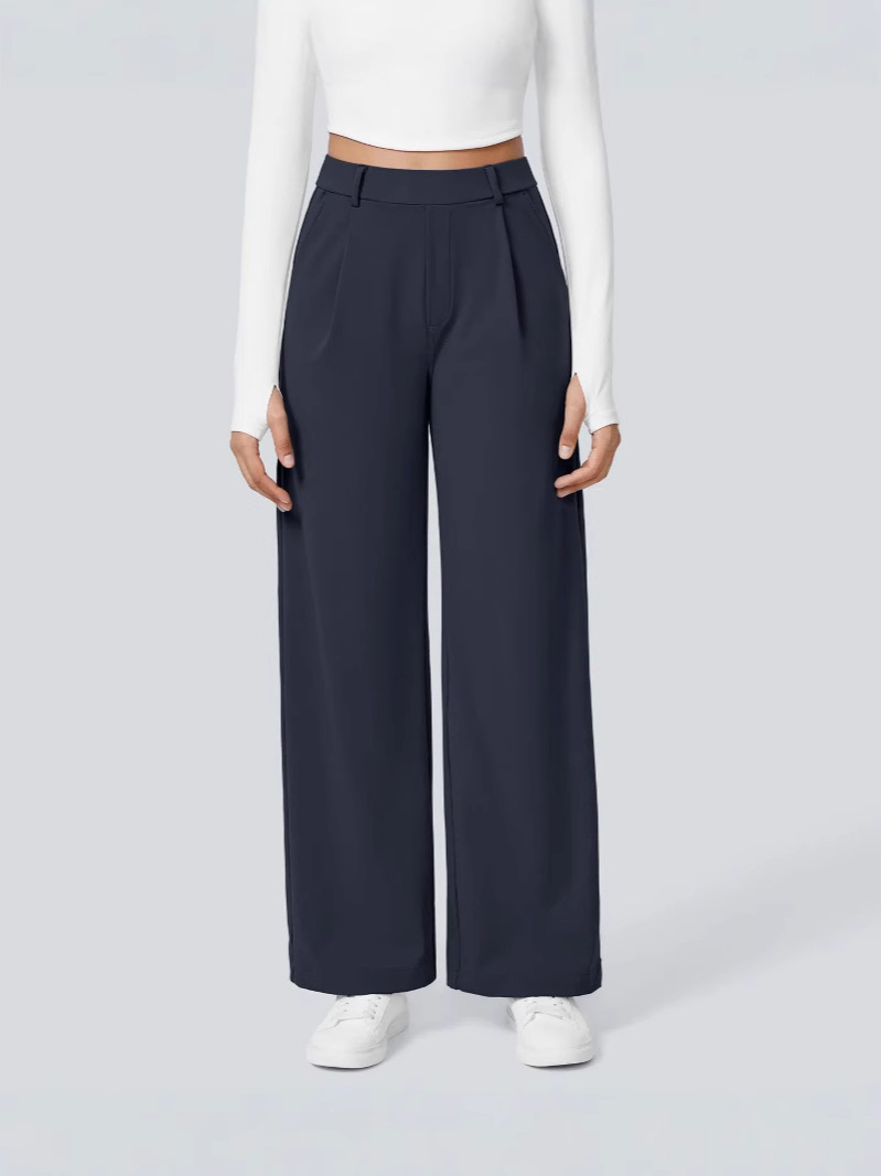 Picture of Amazon cross-border hot suit trousers outdoor sports leisure pocket pants loose slim straight pants