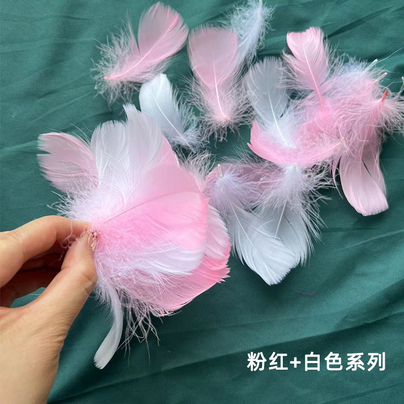 Picture of diy handmade color floating feather goose feather dream catcher wave ball gift box filling decoration materials