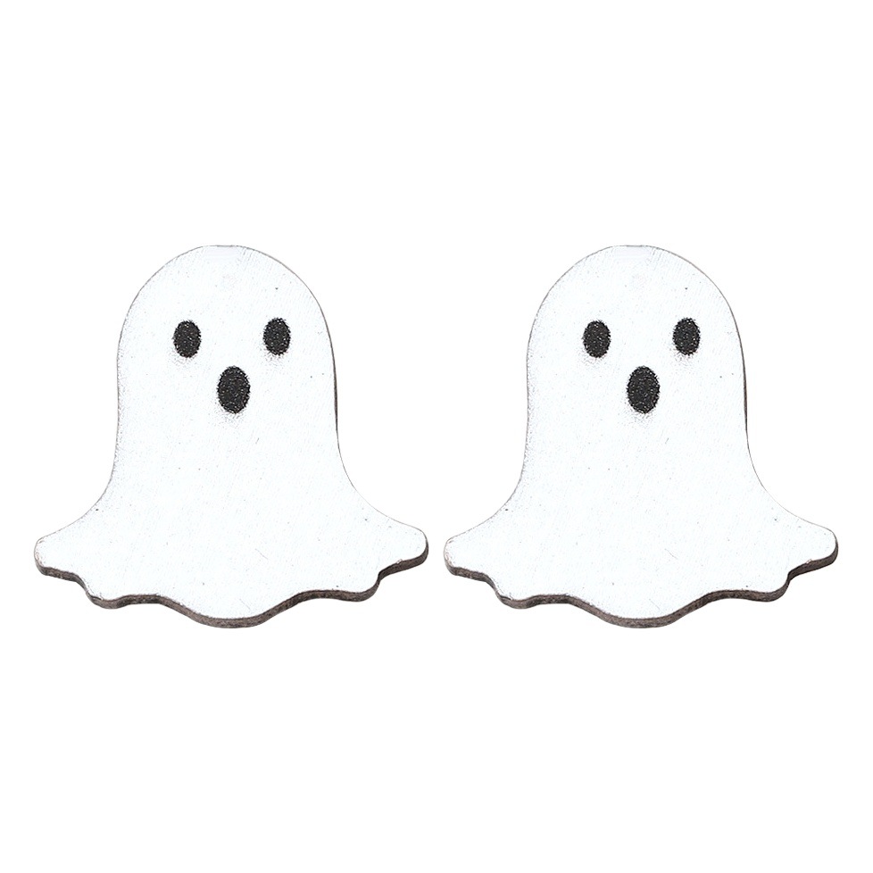 European and American Cross-Border New Halloween Ghost Pumpkin Bat Earrings Fashion Tassel Women's Wooden Party Earrings