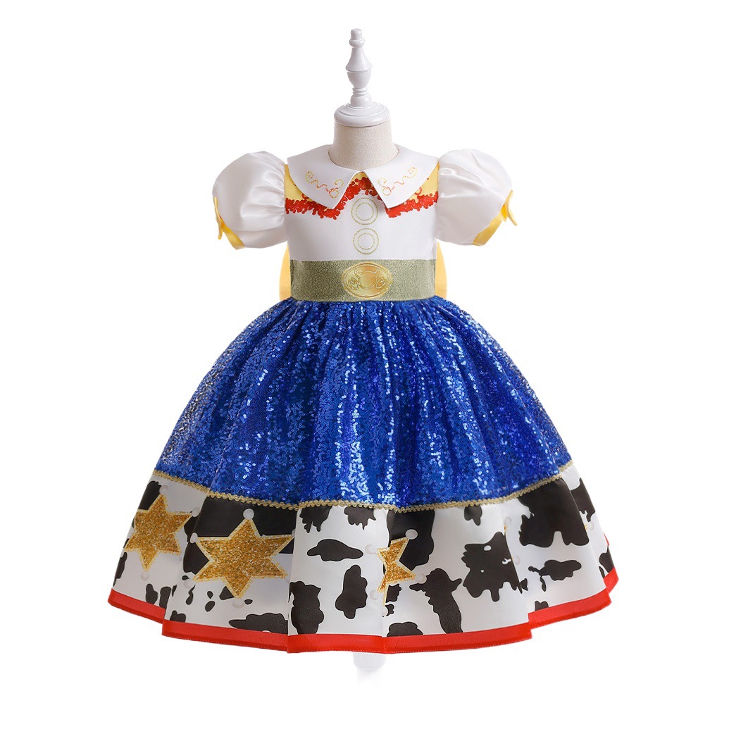 European and American Cosplay Toy Story Cuisi Children's Skirt Contrasting Color Waist Princess Skirt Girls Dress Tutu Skirt