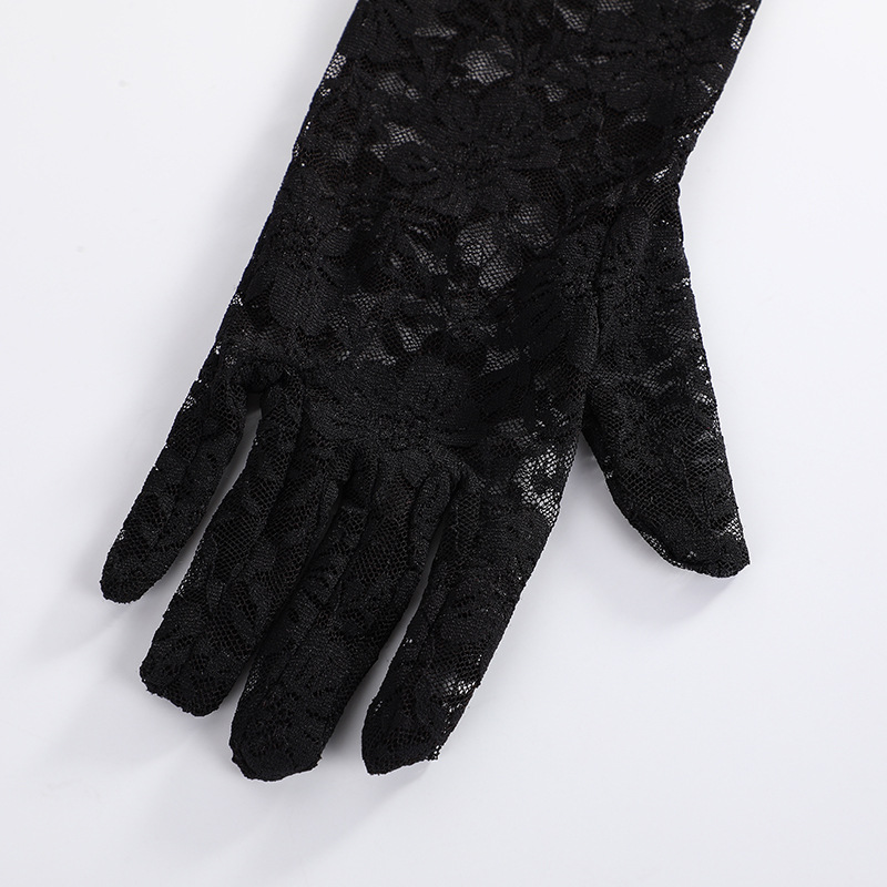 Picture of Wholesale Fashionable Lace Kidsren's Extended Gloves Extra Long Women's Lace Gloves Driving Sun Protection 40cm