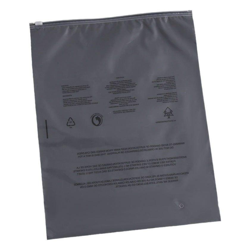 Transparent frosted zipper bag self-sealing pe plastic bag clothes bag underwear underwear clothing socks packaging bag logo