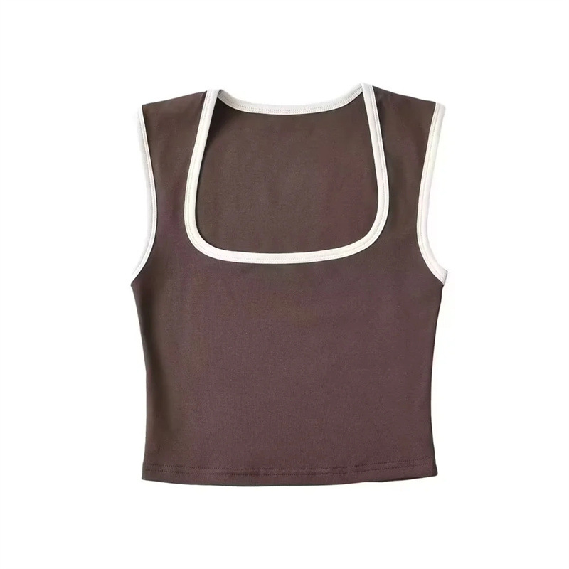 Picture of American style personalized street fashion sexy hot girl vest fashionable contrast color design short slimming inner wear for women