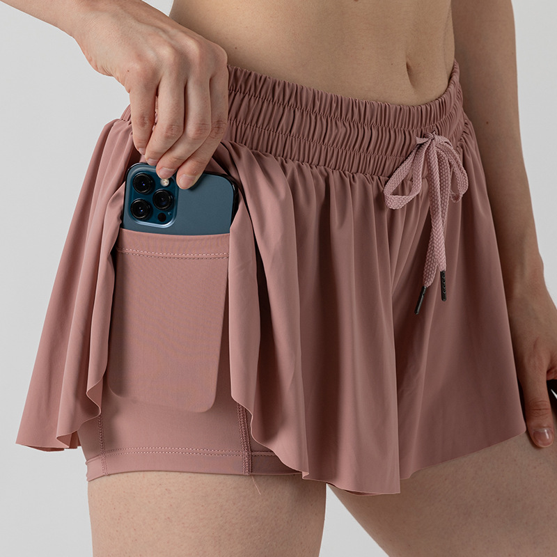 Picture of 2024 New Cross-Border Amazon Popular Yoga Wear Running Fitness Tennis Skirt Pants Pocket Sports Shorts for Women