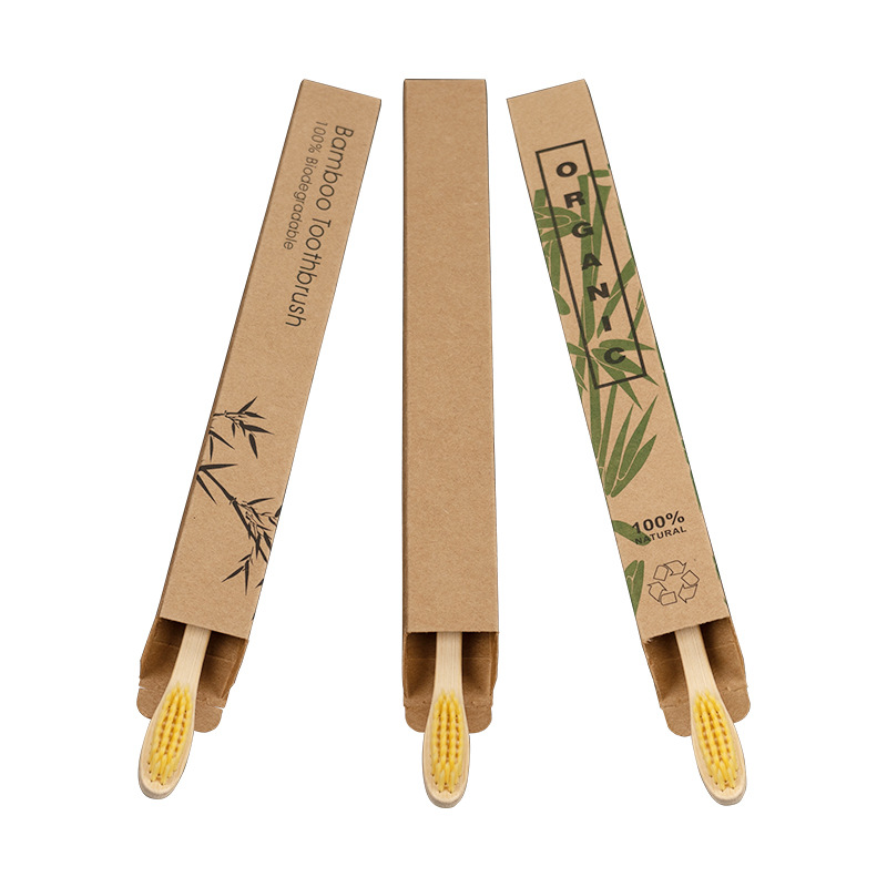 Picture of Hotel Disposable Bamboo Toothbrushes, Multi-Color Soft and Hard Bristles, Biodegradable Bamboo Toothbrushes, Customizable with Logo, Set Packaging