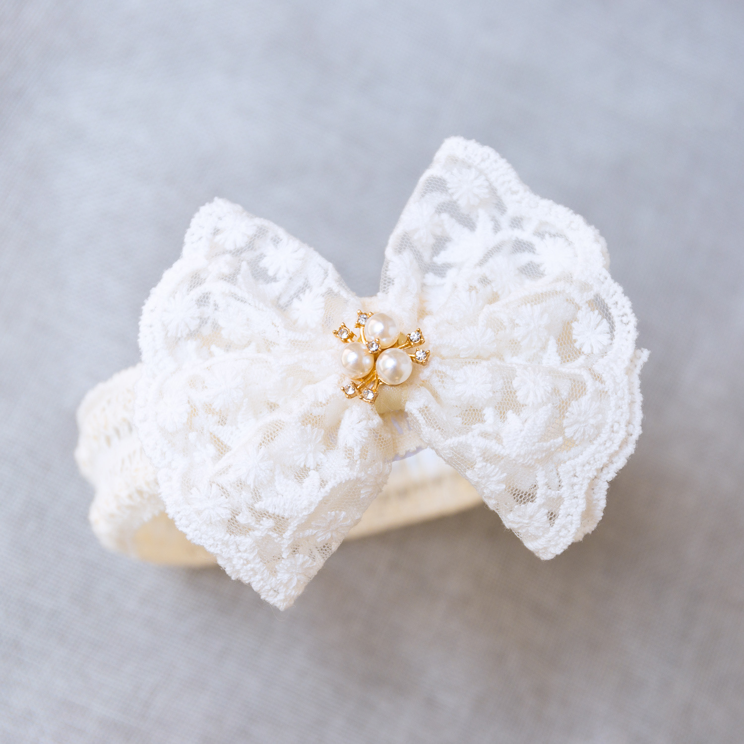 Picture of Baby lace hair band baby headdress baby girl hair band princess hair accessories bow