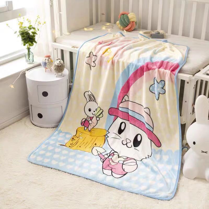 Picture of Children's Blanket Kindergarten Spring and Autumn Baby Coral Fleece Blanket Spring and Summer Single Layer Thin Blanket Office Nap