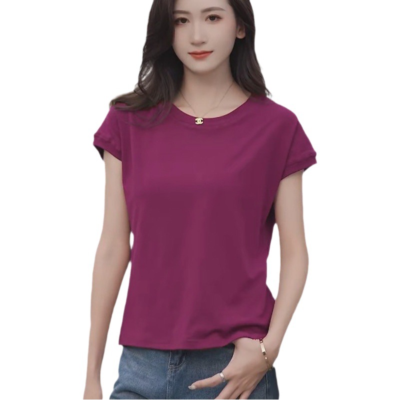 Picture of Feifei Sleeve T-shirt Women's Short Sleeve 2025 New Design Sense Niche Fashionable Slimming European Style Crewneck Top for Women