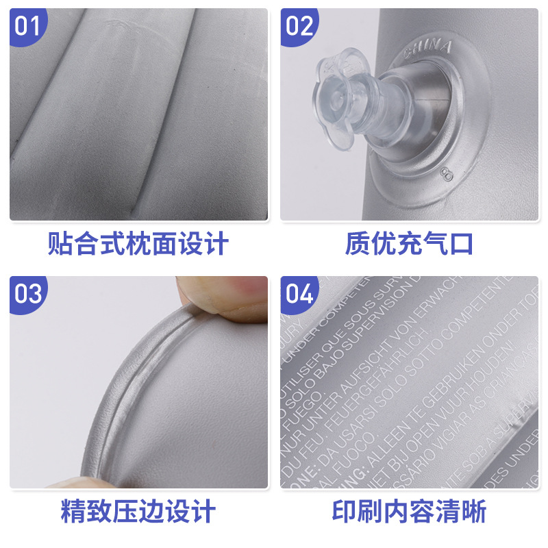 Picture of PVC Flocking Inflatable Pillow Nap Square Inflatable Pillow Business Office Travel Inflatable Pillow Stall Supply