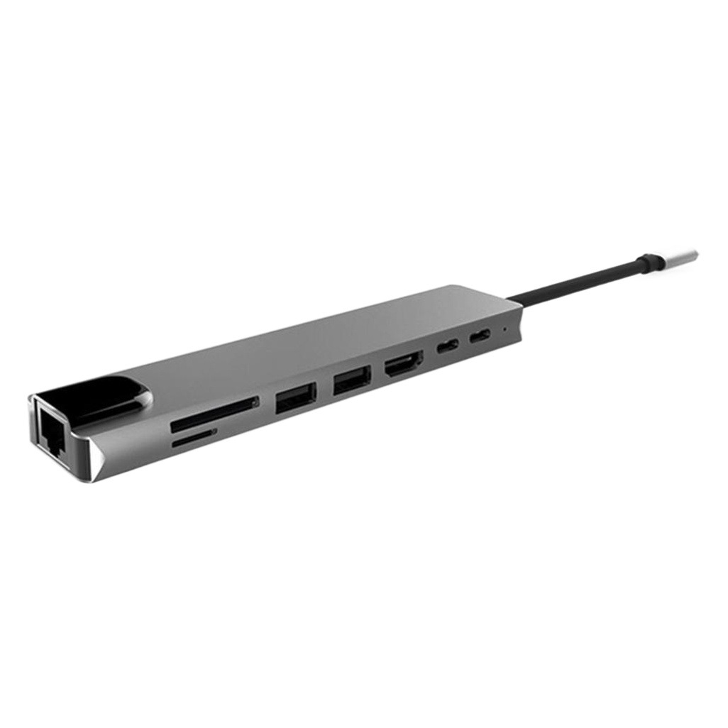 Typec to HDMI Expansion Dock Computer Switch Game Console Usbc to 100m Network Port Eight-In-One Docking Station