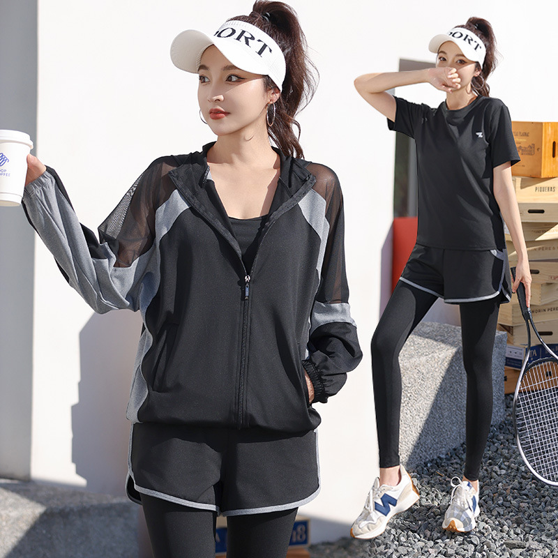 Sports suit Women's Loose plus size Slimming Gym Sportswear Fashionable Age-reducing Mesh Quick-drying Breathable Yoga Suit