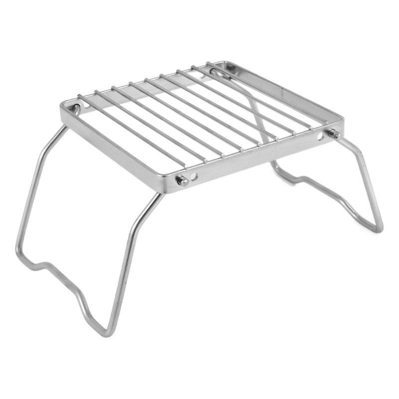 Outdoor Bag-Containing Mini Foldableing Stainless Steel Stove Head Bracket Barbecue Rack Pot Rack Baking Pan Bracket Grill Net Small