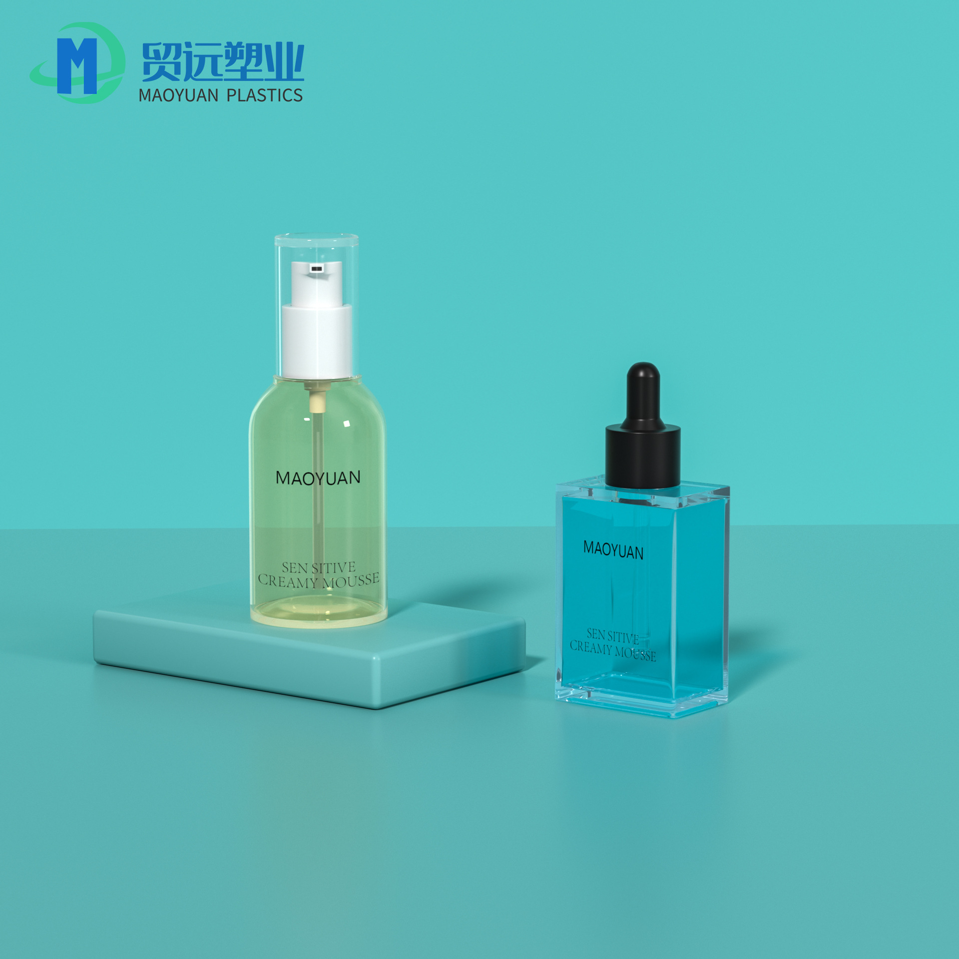 Factory new high permeability 30ml square dropper essential oil bottle 50ml essence lotion bottle tea makeup bottle