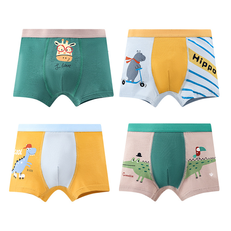 Picture of Boys' Underwear Cotton Boxer Children's Cotton Bacteriostatic Breathable Boys' Baby Children's Cartoon Dinosaur Boxer Shorts