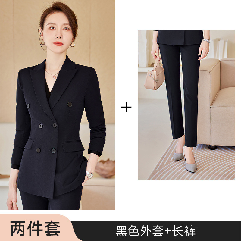 Picture of High-end Suit Jacket Women's Spring and Autumn Clothes Korean Temperament Business Wear Interview Dress Work Clothes Gray Suit suit