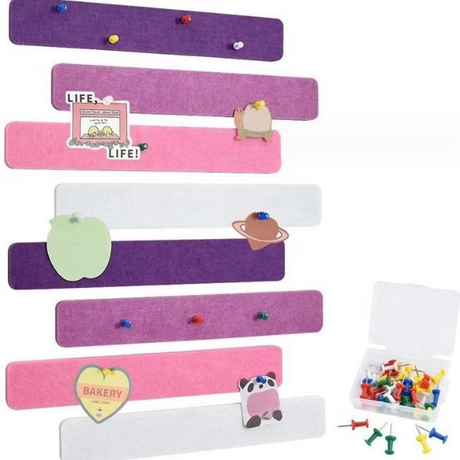 Cross-Border Amazon Felt Board Message Strips Memo Notes with Self-Adhesive Bulletin Board Office Decoration Strips