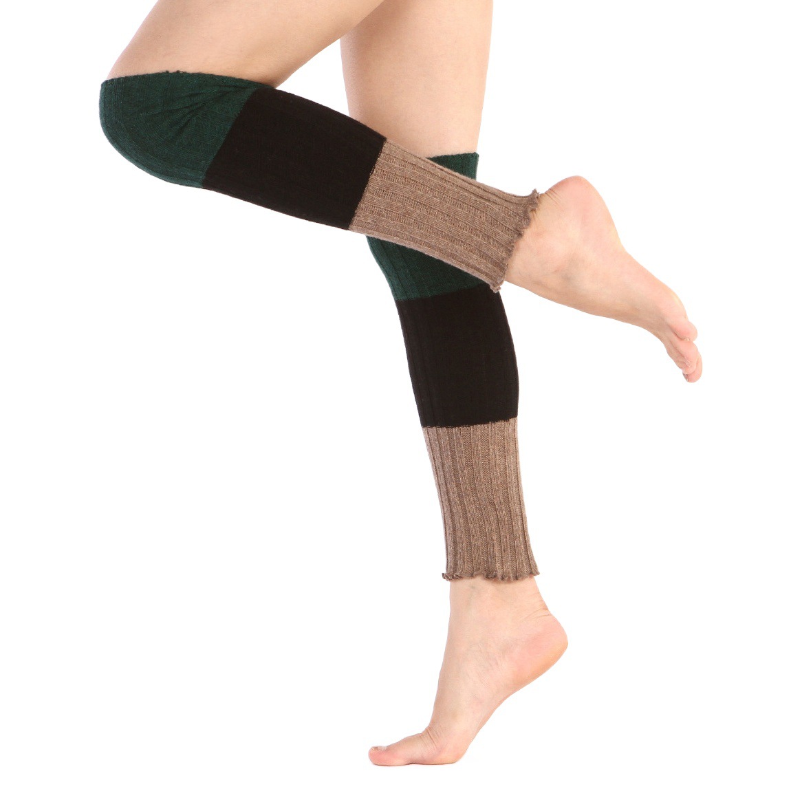 Korean-style fashionable three-color stitching long multi-color socks color matching leg cover foot cover