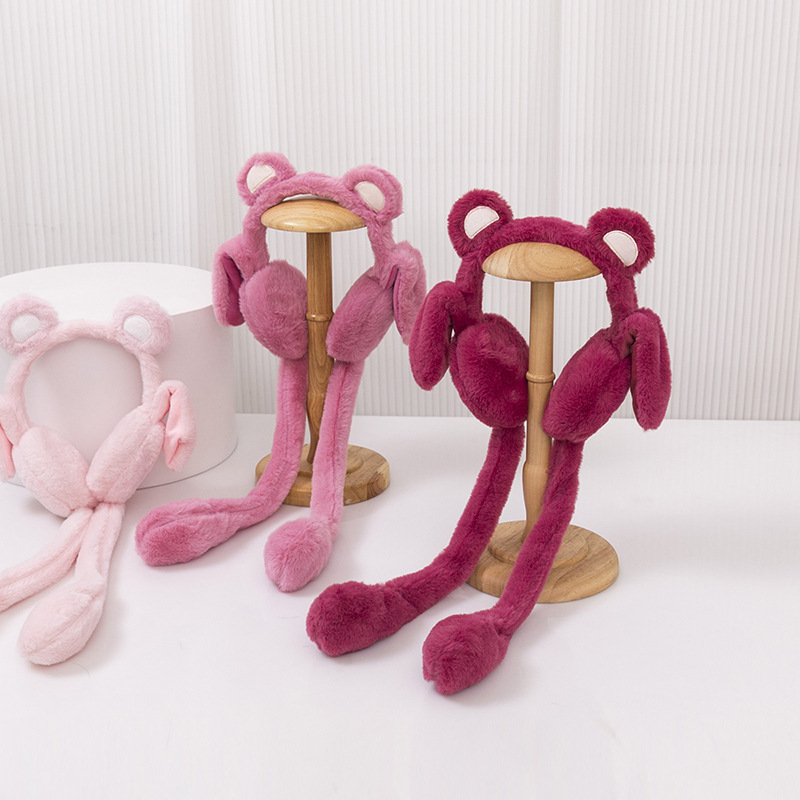 Picture of Cartoon earmuffs winter Korean student plush moving ears cute warm outdoor riding windproof velvet padded