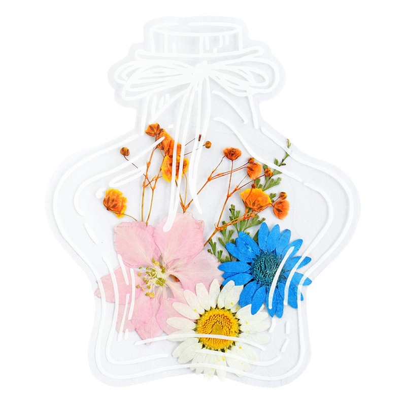 Transparent Glass Bottle Dried Flower Bookmark Handmade Kindergarten Homemade Plant Specimen for Primary School Students Creative Gift for Children