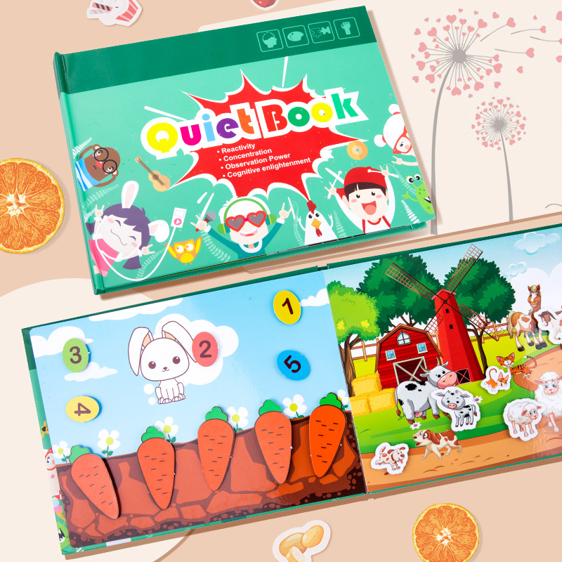 Picture of Cross-border Children's Early Education Enlightenment Quiet Paste Book Toys Handmade Material Bag Educational Toys Baby Sticker Book