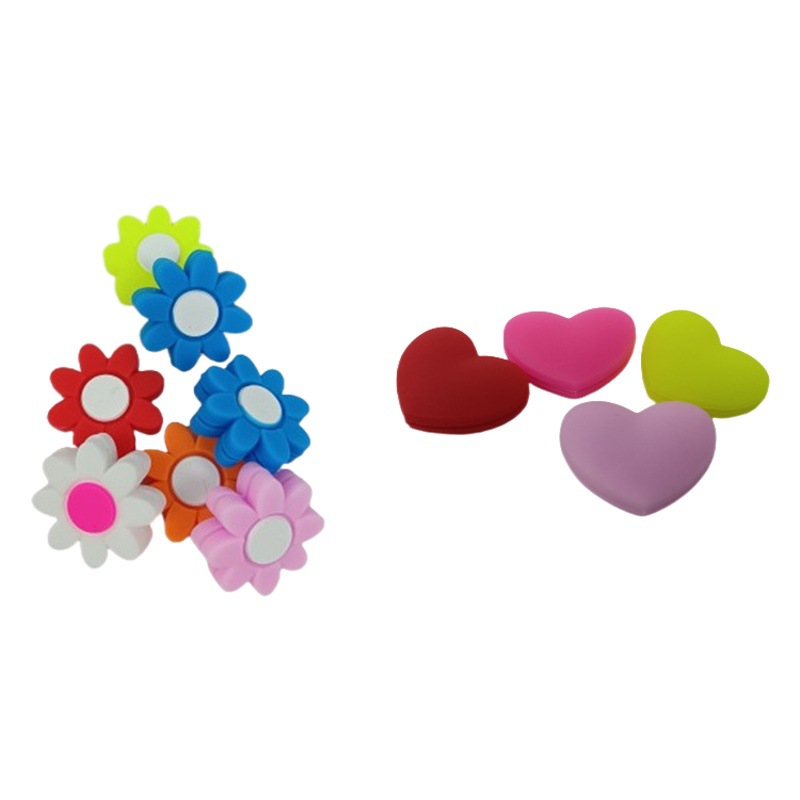 Factory Direct silicone love shape tennis racket shock absorber flower badminton racket shock absorber buffer shock absorber
