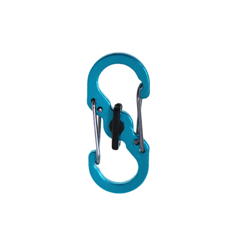 Picture of Fox Small size stainless steel 8-word buckle with lock anti-theft S buckle key chain travel bag buckle