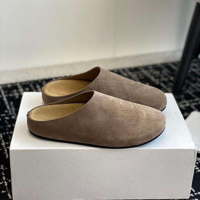 Fall 2025 New Birkenth Shoes Thick Sole Slip-on Flat Lazy Birkenth Baotou Half Slippers Women's Shoes