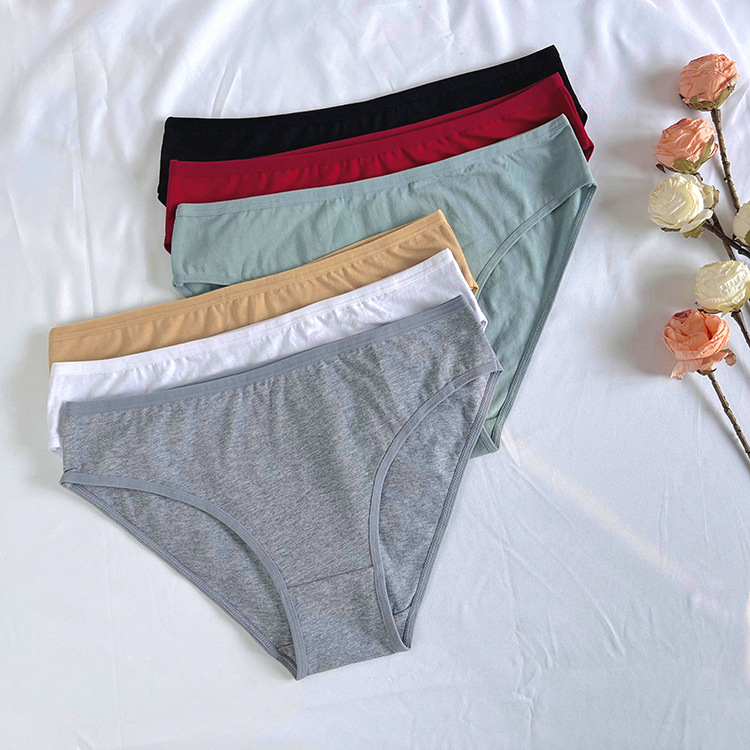 Picture of Popular Women's Underwear Pure Cotton Mid-Waist European and American Export Large Size Underwear Women's Woman Cotton Underwear
