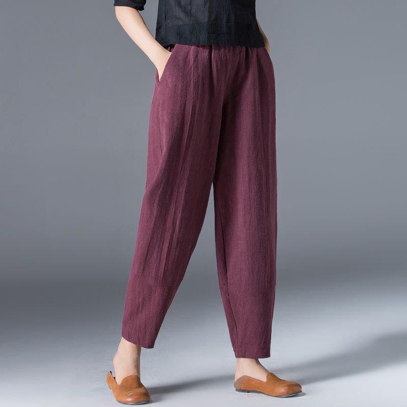 Wide Leg Pants Women's Summer 2023 Loose Large Size White Harem Pants Slimming Casual Black Cropped Lantern Pants