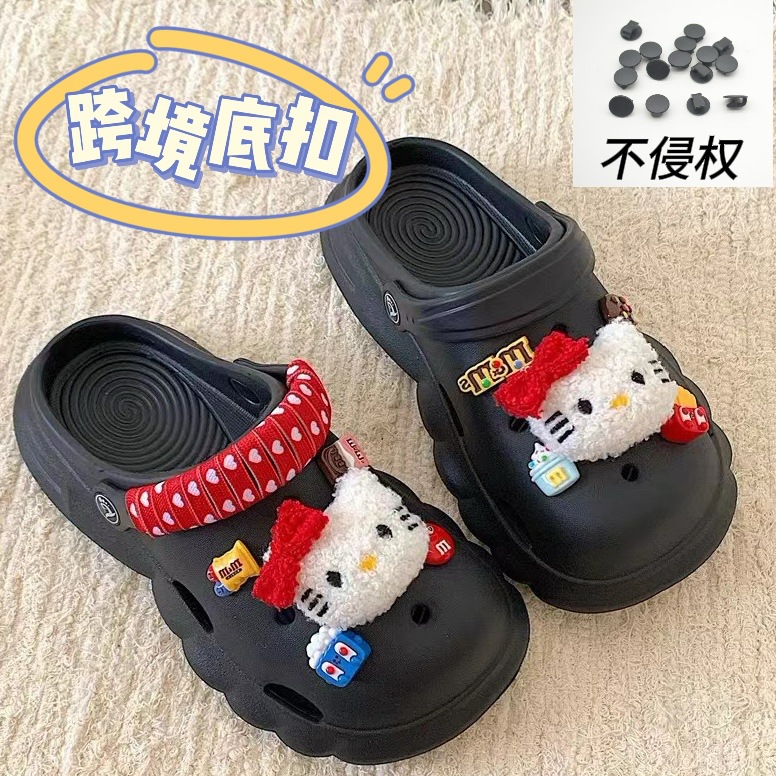 Cross-border Cave Shoes Shoe Flower Women's New Cyber Popular Red KT Cat Shoe Flower Shoe Buckle Removable Accessories Decoration