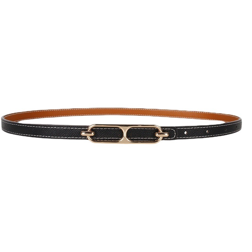 Light Luxury Simple Belt Women's Decorative Dress Young Student's Waistband All-match Dual-purpose Double-sided Thin Belt Trendy Belt