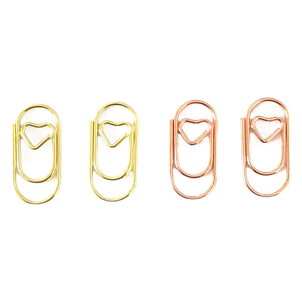 Mini love paper clip wholesalemetal paper clip creative color paper clip Gold shaped paper clip