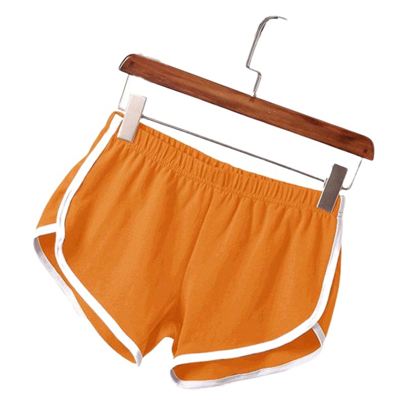 2025 European and American Sports Shorts Women's Home Casual Pure Color Fashion Yoga Beach Pants Candy Color Sports Pants