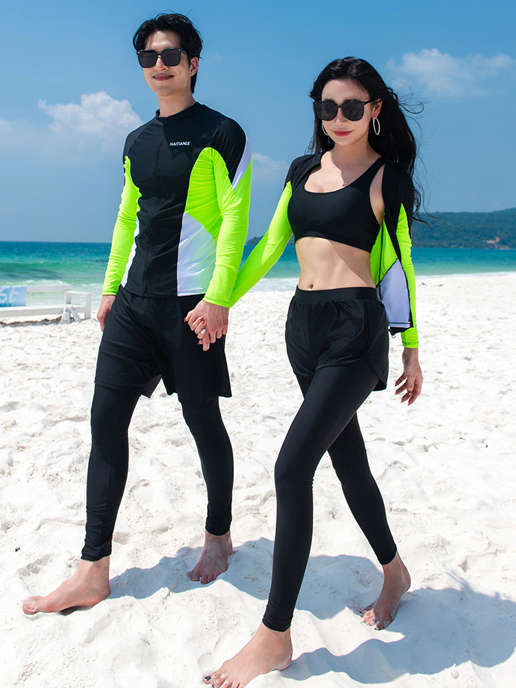 Source factory a generation of South Korea 2025 new diving suit couples holiday swimsuit long sleeve split swimsuit