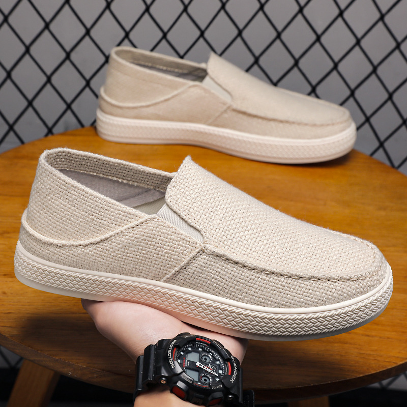 Old Beijing Cloth Shoes for Men, New Autumn Style, Export Men's Shoes Wholesale, Slip-On Mesh Shoes, Breathable, Non-Stinky Casual Shoes
