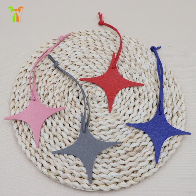in stock Four-Corner Star Fashion Leather Bag Pendant Star Women's Bag Pendant Car Accessories Pendant