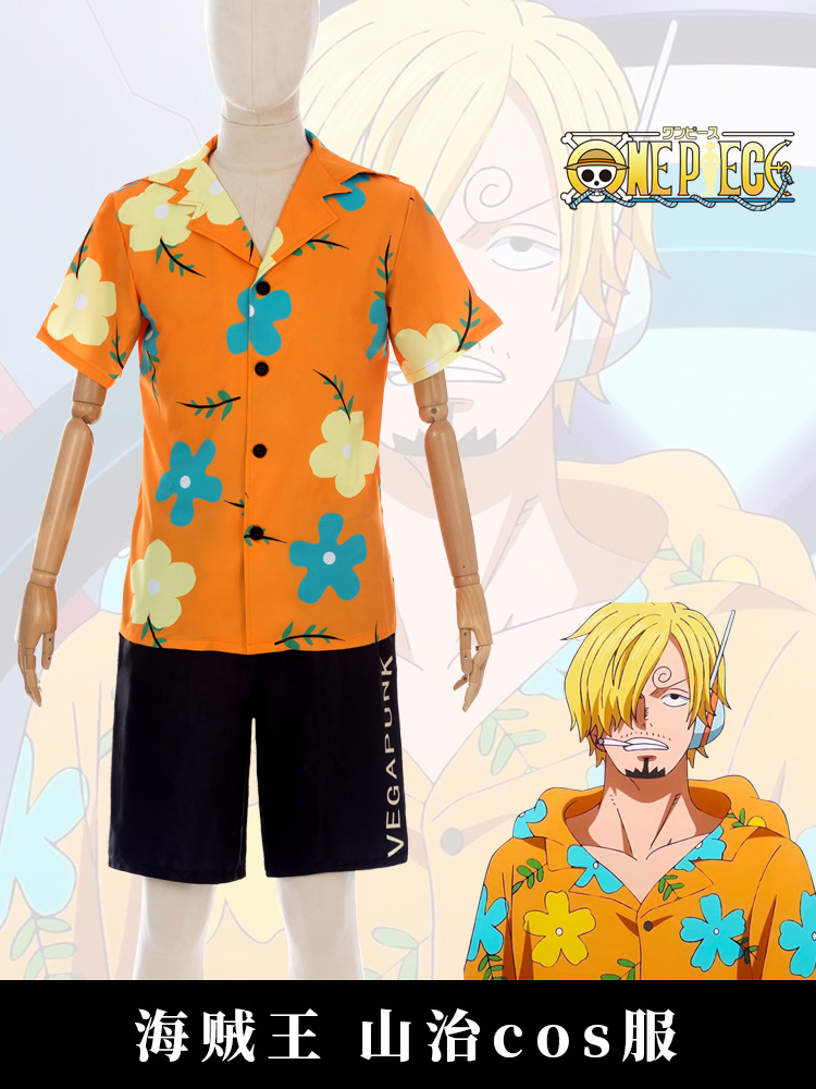 Picture of One Piece Sanji Cos Suit One Piece Cosplay Egg Head Island Chapter Dimension Anime Same Style Casual Short-Sleeved Shirt