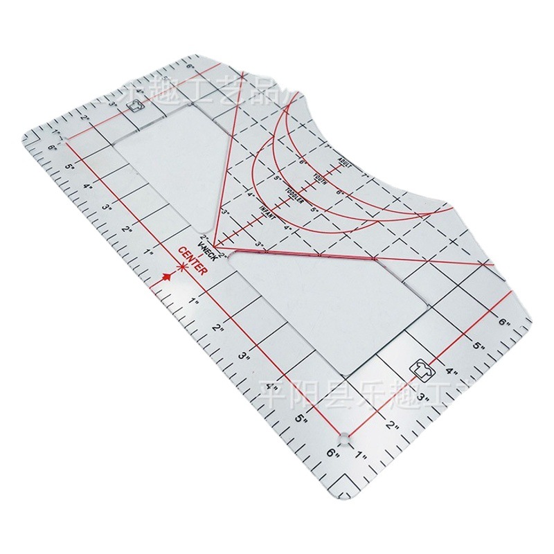 T-shirt calibration tool ruler T-shirt calibration tool ruler guide ruler round neck calibration ruler