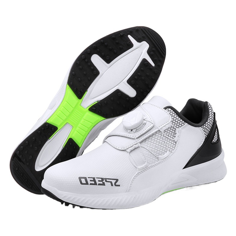 Golf Shoes for Men and Women, Breathable Swivel Buckle, Casual Couple Style Fixed Spike Sneakers