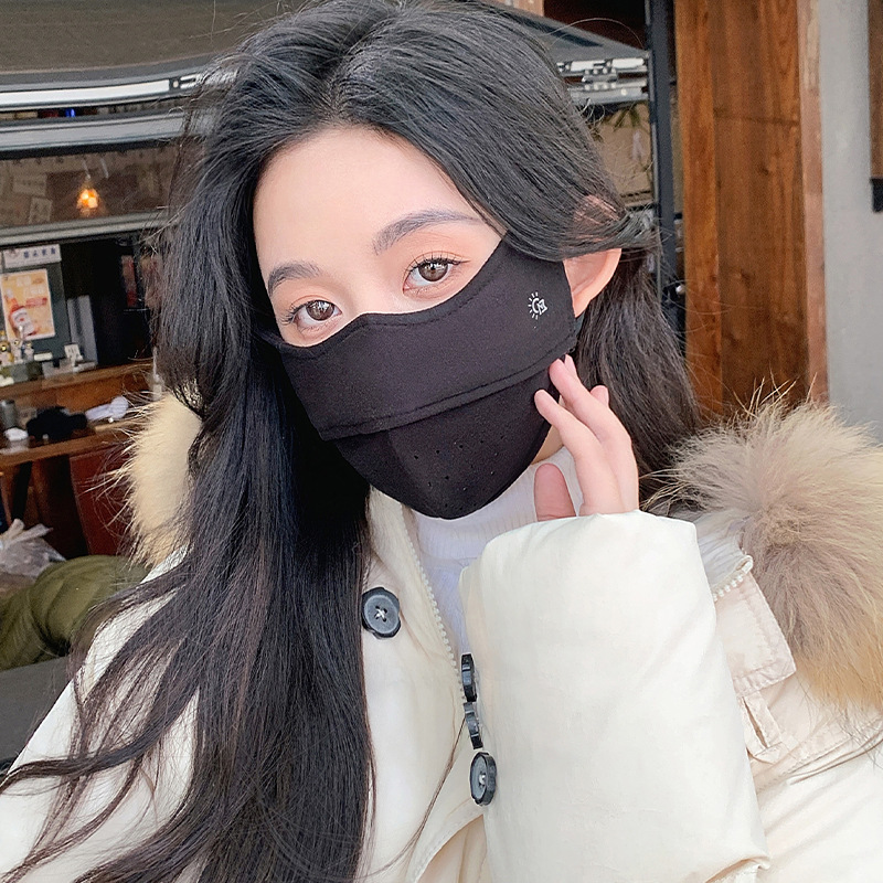 Picture of 2025 Autumn and Winter Warm Mask for Women 5D Three-Dimensional Eye Protection Fleece-Lined Soft Fishbone High-Value Cold-Proof Cycling Mask