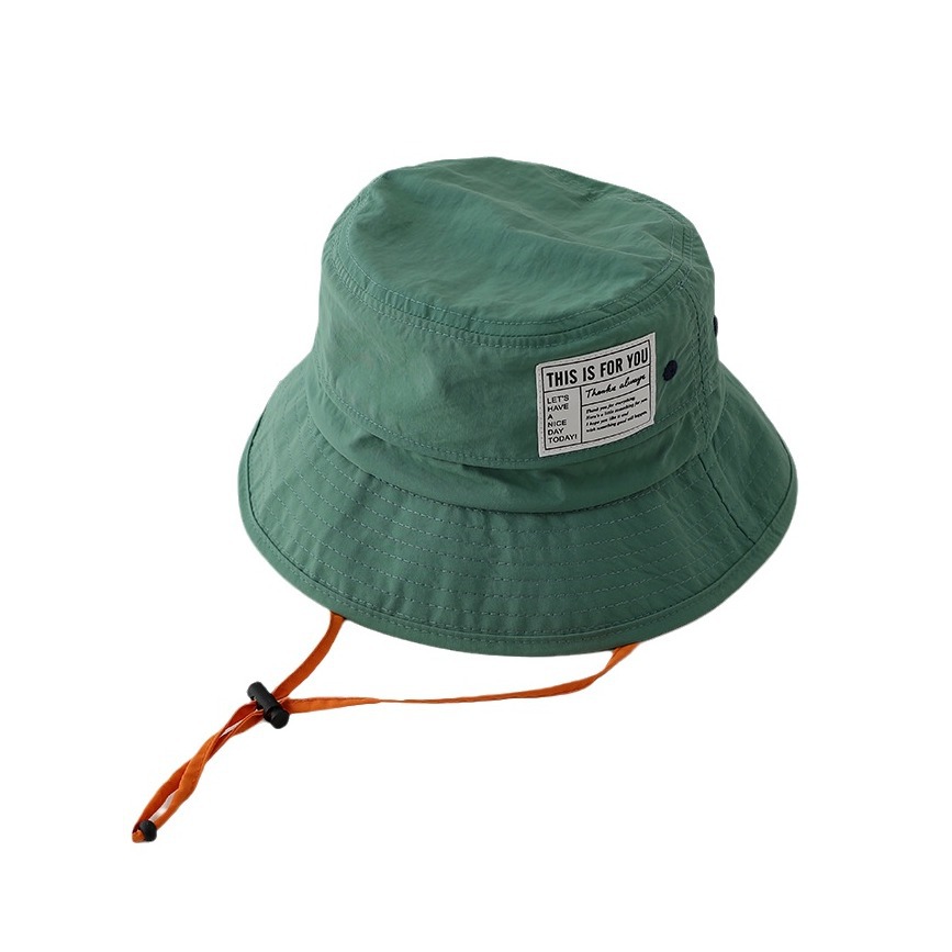 Picture of Letter Square label quick-drying sun hat children's outdoor sun hat UV protection fisherman hat middle and big Children beach hat