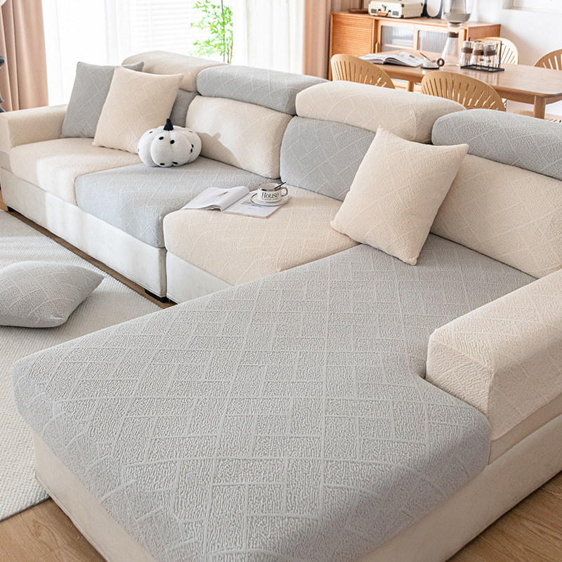 Sofa Cover Universal All-inclusive Jacquard Fleece Elastic Backrest Cushion Cover Four Seasons Universal Simple Non-slip Sofa Cover