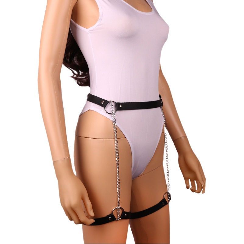 New Waist Chain Chain Leather Leg Strap Leg Chain Leather SM Bound Belt Sexy Decorative Accessories Women Body Chain