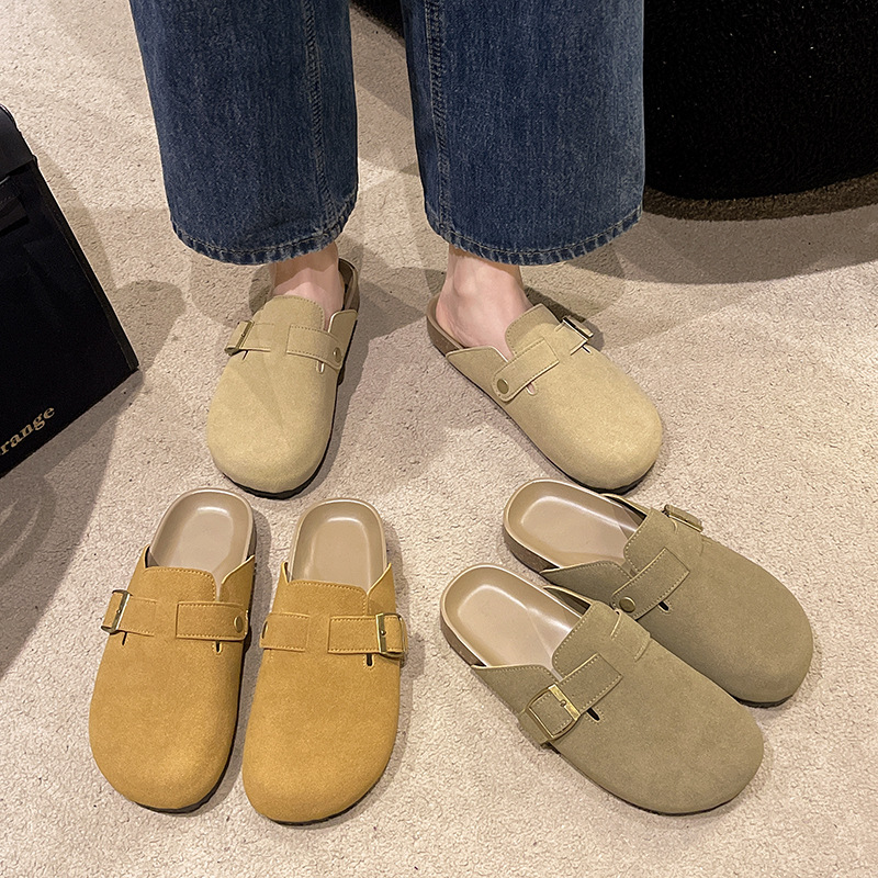 Birkenstock Shoes Women's 2024 New Spring and Summer Explosions Thick-soled Birkenstock Half Slippers Slip-on Lazy Single-layer Shoes Sandals